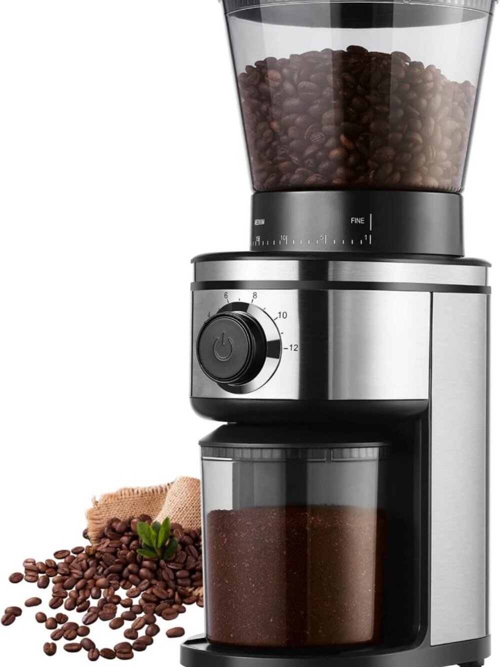 Electric Burr Coffee Grinder with 30 Grind Settings for Fresh Brewed Coffee